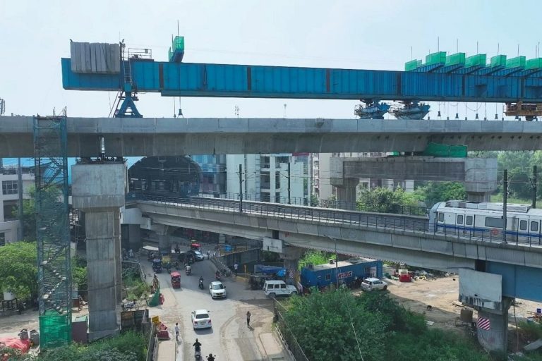 Engineering Feat: Construction Of RRTS Viaduct Over Delhi Metro Blue Line Completed